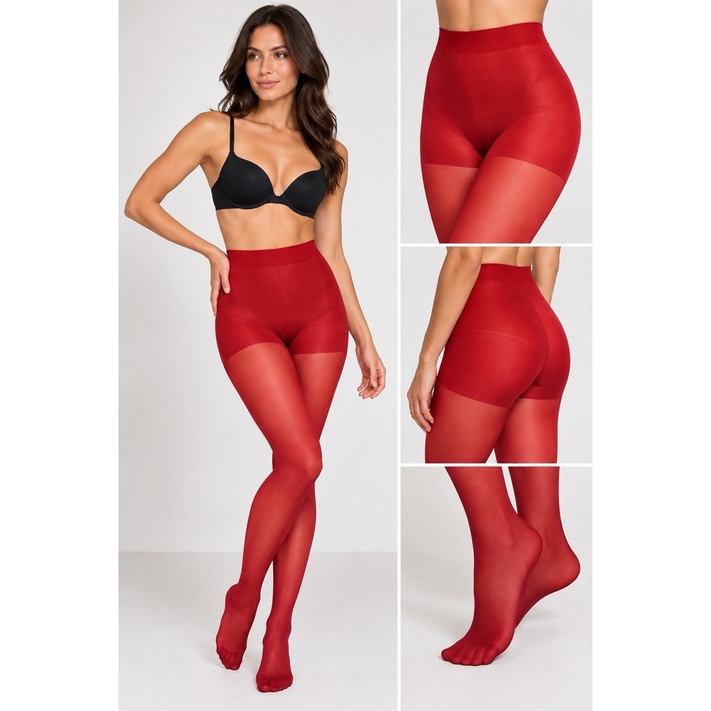 SPANXshape Shorty Tights Red Size C Shaping Compression Tights 10444R NIB